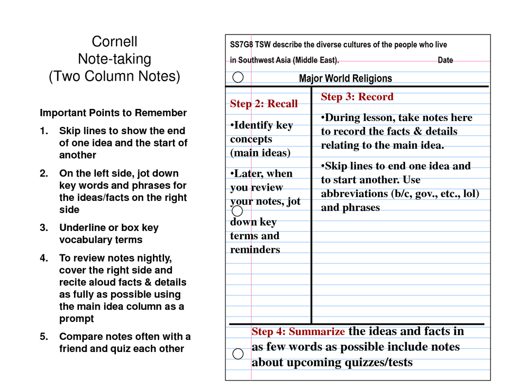 3 Column Notes Template
